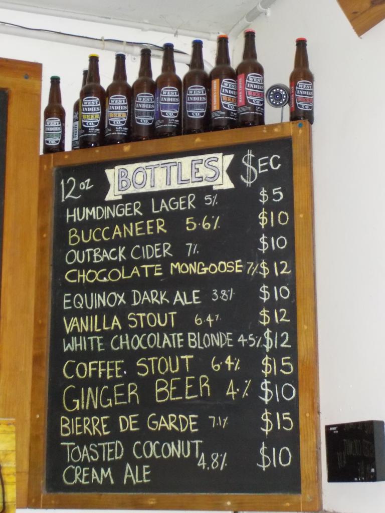 West Indies Beer Co bottle menu.JPG